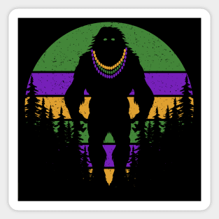 Bigfoot Mardi Gras Sticker